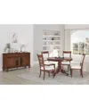 Macy's Daria 5-pc. Dining Set (round Table & 4 Upholstered Back Side Chairs), Created For  In Brown