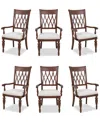 Macy's Daria 6 Pc. Arm Chair Set In Brown