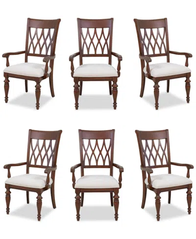 Macy's Daria 6 Pc. Arm Chair Set In Brown