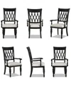 Macy's Daria 6-pc. Arm Chair Set, Created For  In Black
