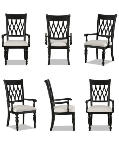 Macy's Daria 6-pc. Arm Chair Set, Created For  In Black