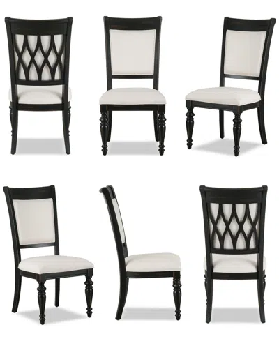Macy's Daria 6-pc. Upholstered Back Side Chair Set, Created For  In Black