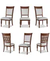 Macy's Daria 6 Pc. Upholstered Chair Set In Brown