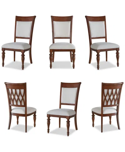 Macy's Daria 6 Pc. Upholstered Chair Set In Brown