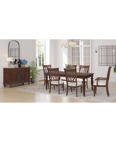 Macy's Daria 7-pc. Dining Set (rectangular Table, 4 Side Chairs & 2 Arm Chairs), Created For  In Brown