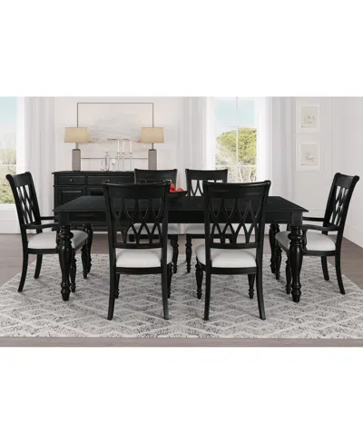 Macy's Daria 7-pc. Dining Set (rectangular Table, 4 Side Chairs & 2 Arm Chairs), Created For  In Black