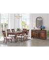 Macy's Daria 7-pc. Dining Set (rectangular Table & 6 Upholstered Back Side Chairs), Created For  In Brown