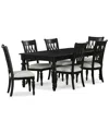 Macy's Daria 7-pc. Dining Set (rectangular Table & 6 Side Chairs), Created For  In Black