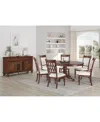 Macy's Daria 7-pc. Dining Set (round Table & 6 Upholstered Back Side Chairs), Created For  In Brown