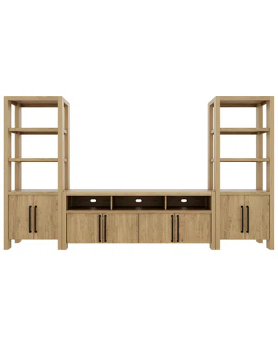Macy's Davie 3 Pc Console Set (console, 2 Pier Units) In Platinum Drift