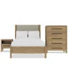 Macy's Davie 3-pc. Twin Set (upholstered Bed, Chest & 3-drawer Nightstand)