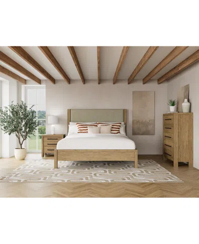 Macy's Davie 3-pc. King Set (upholstered Bed, Chest & 3-drawer Nightstand) In Brown