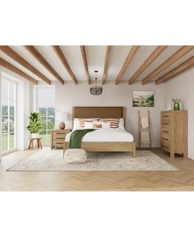 MACY'S DAVIE 3-PC. QUEEN SET (LEATHER BED, CHEST & 3-DRAWER NIGHTSTAND), CREATED FOR MACY'S