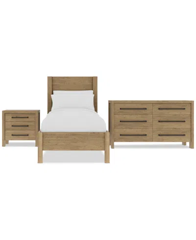 MACY'S DAVIE 3-PC. TWIN SET (PANEL BED, DRESSER & 3-DRAWER NIGHTSTAND)