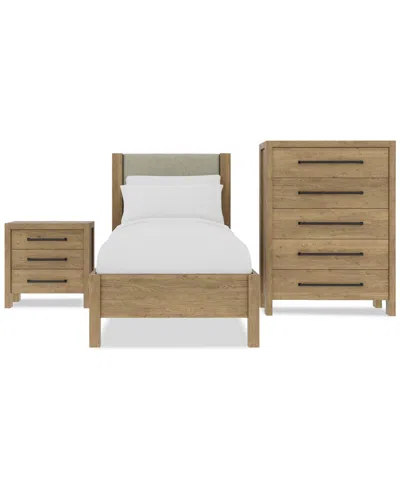 Macy's Davie 3-pc. Twin Set (upholstered Bed, Chest & 3-drawer Nightstand)