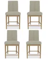 Macy's Davie 4 Pc. Dining Counter Height Chair Set In Tan,beige