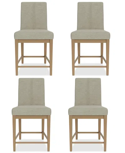 Macy's Davie 4 Pc. Dining Counter Height Chair Set In Tan,beige