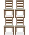Macy's Davie 4 Pc. Ladder Side Chair Set In Brown