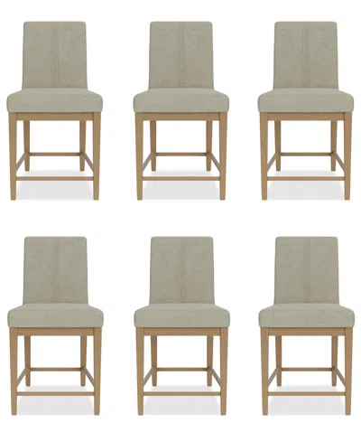 Macy's Davie 6 Pc. Dining Counter Height Chair Set In No Color