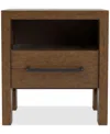 Macy's Davie Cracked Oak 1 Drawer Nightstand In Brown