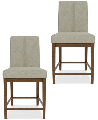 Macy's Davie Cracked Oak 2 Pc. Upholstered Chair Set