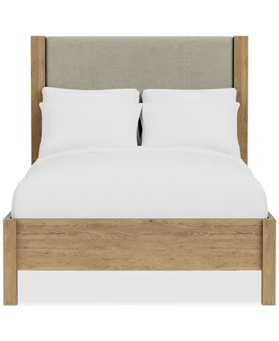 Macy's Davie Full Upholstered Bed In Pale Oak