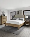 Macy's Davie King 3-pc. Set (upholstered Bed, Chest & 1-drawer Nightstand) In Brown