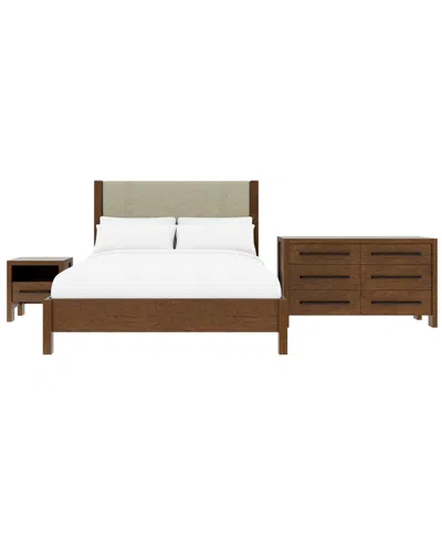 Macy's Davie King 3-pc. Set (panel Bed, Dresser & 1-drawer Nightstand) In Brown