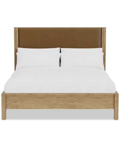 Macy's Davie King Leather Bed, Created For  In Brown