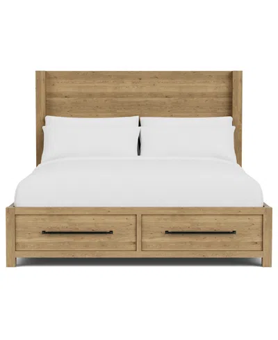 Macy's Davie King Storage Panel Bed In Brown