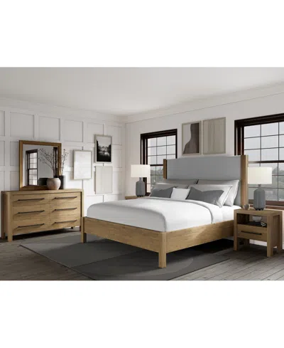 Macy's Davie Queen 3-pc. Set (upholstered Bed, Dresser & 1-drawer Nightstand) In Brown