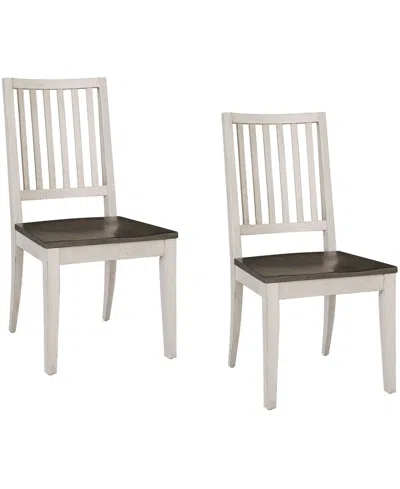 Macy's Dawnwood 2-piece Wood Dining Side Chair Set In White