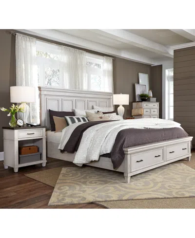 Macy's Dawnwood 3-pc. California King Storage Set (bed, Chest & 1-drawer Nightstand) In Ivory