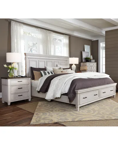 Macy's Dawnwood 3-pc. California King Storage Set (bed, Chest & 2-drawer Nightstand) In Ivory