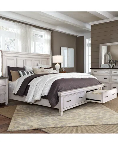 Macy's Dawnwood 3-pc. California King Storage Set (bed, Dresser & 2-drawer Nightstand) In White