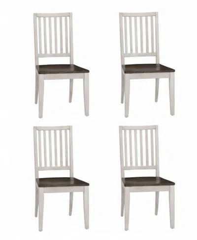 Macy's Dawnwood 4-piece Wood Dining Side Chair Set In White
