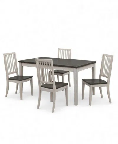 Macy's Dawnwood 5-piece Wood Dining Table And Side Chair Set In Multi
