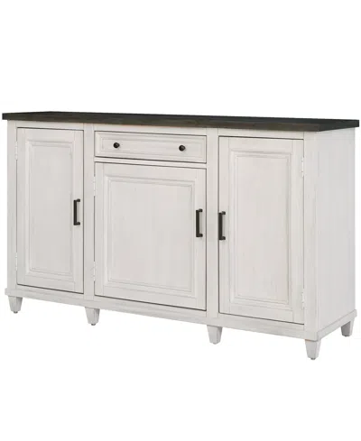 Macy's Dawnwood 63" Wood Sideboard With Ac Outlets And Adjustable Shelves In Neutral