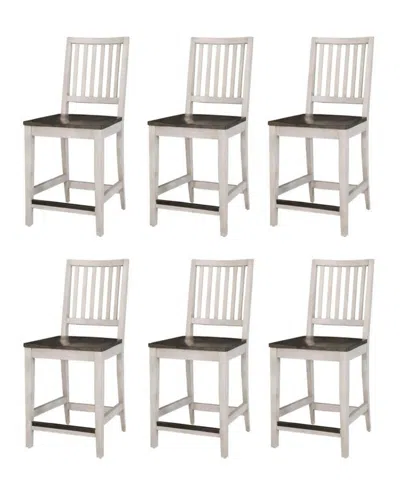 Macy's Dawnwood 6-piece Wood Counter Side Chair Set In Multi