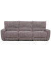 Macy's Closeout! Deklyn 106" 3-pc. Zero Gravity Fabric Sofa With 2 Power Recliners, Created For  In Brown