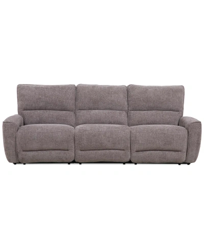 Macy's Deklyn 106" 3-pc. Zero Gravity Fabric Sofa With 2 Power Recliners, Created For  In Brown