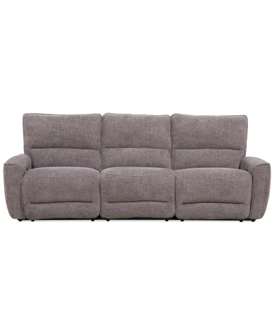 Macy's Closeout! Deklyn 106" 3-pc. Zero Gravity Fabric Sofa With 2 Power Recliners, Created For  In Brown