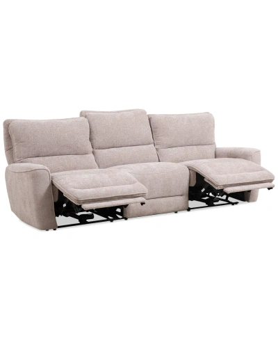 Macy's Deklyn 106" 3-pc. Zero Gravity Fabric Sofa With 2 Power Recliners, Created For  In Cobblestone