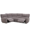 Macy's Closeout! Deklyn 116" 4-pc. Zero Gravity Fabric Sectional With 2 Power Recliners, Created For  In Brown