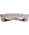 Macy's Closeout! Deklyn 116" 5-pc. Zero Gravity Fabric Sectional With 2 Power Recliners, Created For  In Cobblestone