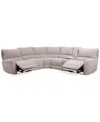 MACY'S CLOSEOUT! DEKLYN 129" 6-PC. ZERO GRAVITY FABRIC SECTIONAL WITH 2 POWER RECLINERS & 1 CONSOLE, CREATE