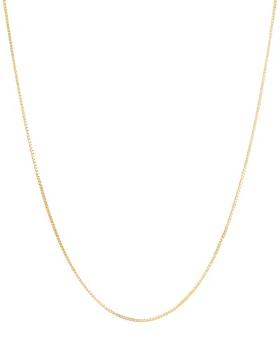 Macy's Delicate Box Chain 20" Strand Necklace (1/2mm) In 14k Gold In Yellow Gold