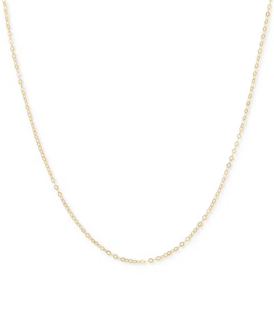 Macy's Delicate Cable Chain 18" Collar Necklace (1-4/5mm) In 10k Gold In Yellow Gold