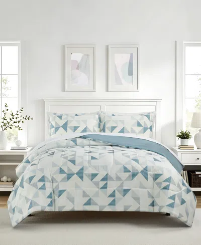 Macy's Devon Geo Reversible Microfiber 3-piece Comforter Set In Multi