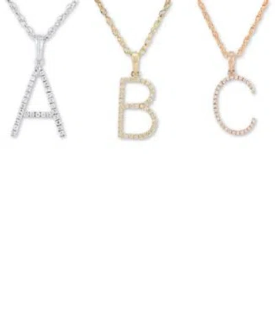 Macy's Diamond 1 10 Ct. T.w. Initial Pendant Necklace 16 2 Extender In Multi